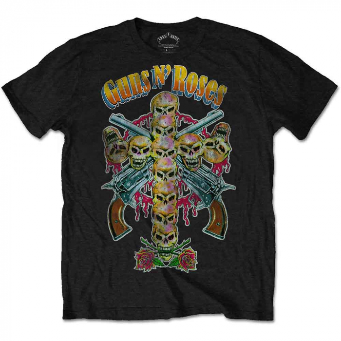 Guns N' Roses Unisex T-Shirt: Skull Cross 80s [1]