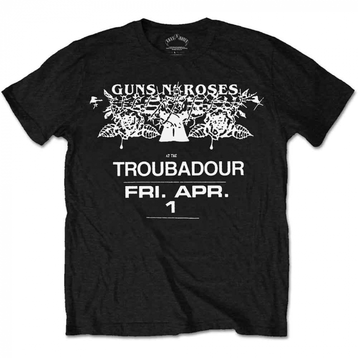 Guns N' Roses Unisex T-Shirt: Troubadour Flyer [1]
