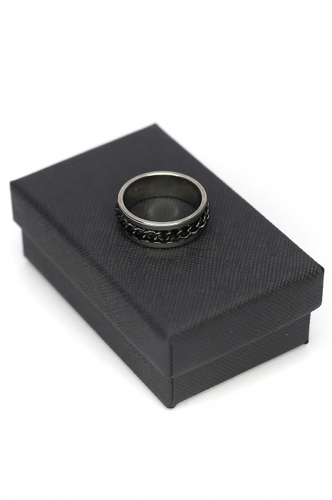 Inel antistres din otel inoxidabil - Black Chain [2]