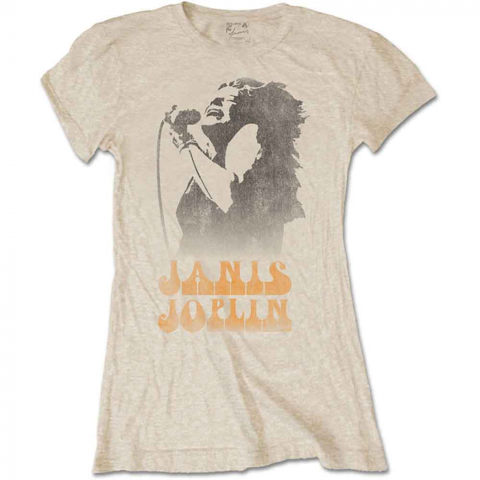Janis Joplin Ladies T-Shirt: Working The Mic [1]