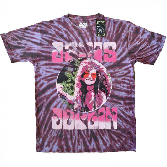 Janis Joplin Unisex T-Shirt: Pink Shades (Wash Collection) [1]