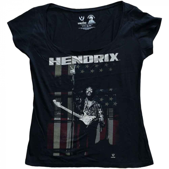 Jimi Hendrix Ladies T-Shirt: Peace Flag [1]