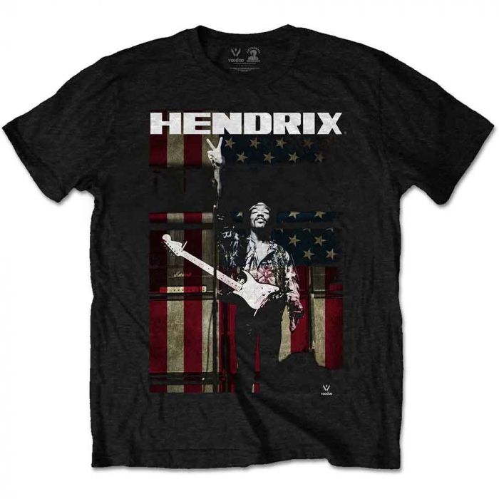 Jimi Hendrix Unisex T-Shirt: Peace Flag [1]