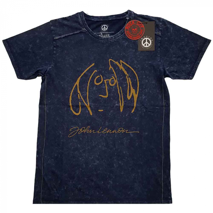 John Lennon Unisex T-Shirt: Self Portrait Snow Wash (Wash Collection) [1]