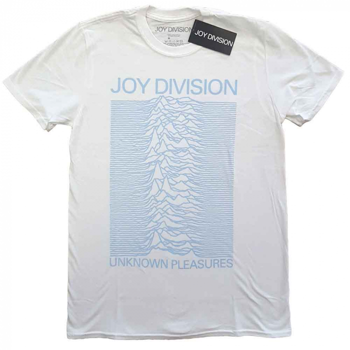 Joy Division Unisex T-Shirt: Unknown Pleasures Blue on White [1]