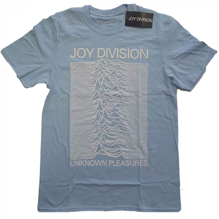 Joy Division Unisex T-Shirt: Unknown Pleasures White On Blue [1]