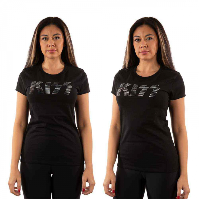KISS Ladies T-Shirt: Logo (Embellished) [1]