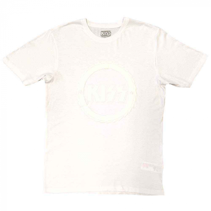 KISS Unisex Hi-Build T-Shirt: Buzzsaw Logo (White-On-White) [1]