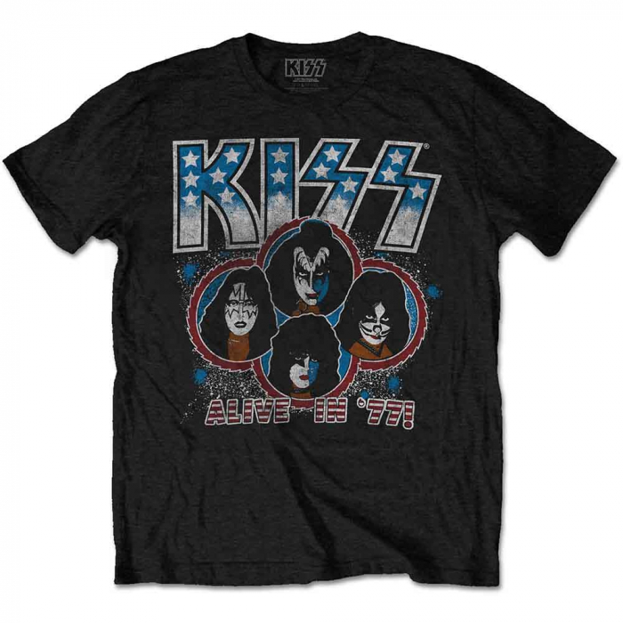 KISS Unisex T-Shirt: Alive In '77 [1]