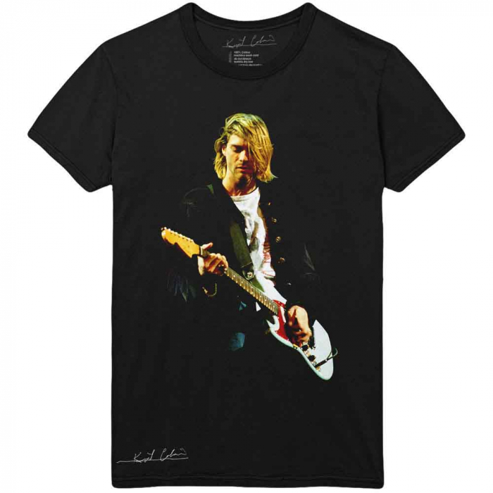 Kurt Cobain Unisex T-Shirt: Guitar Photo Colour [1]