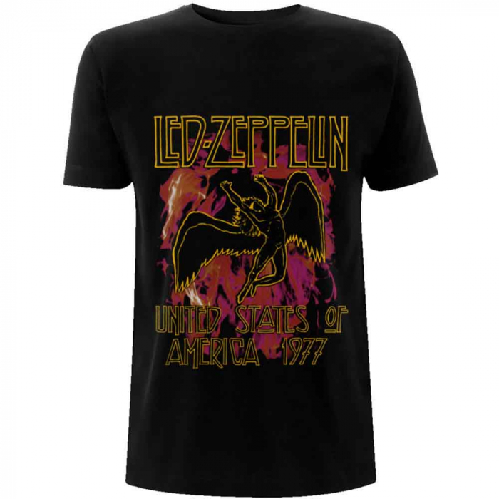 Led Zeppelin Unisex T-Shirt: Black Flames [1]