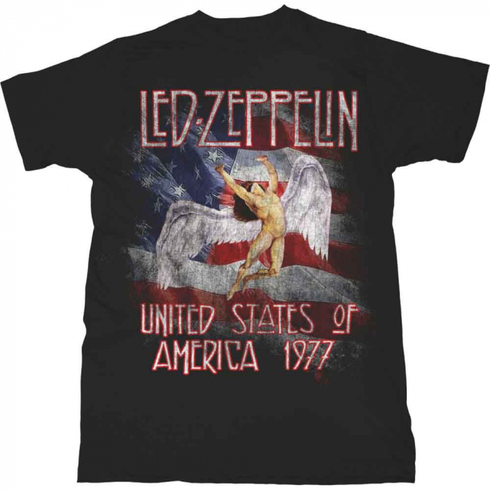 Led Zeppelin Unisex T-Shirt: Stars N' Stripes USA '77. [1]