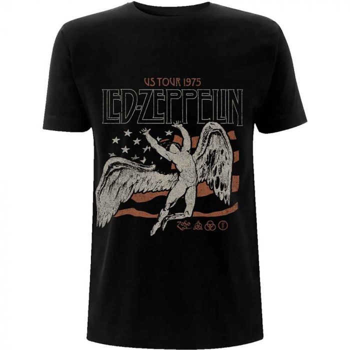 Led Zeppelin Unisex T-Shirt: US 1975 Tour Flag [1]