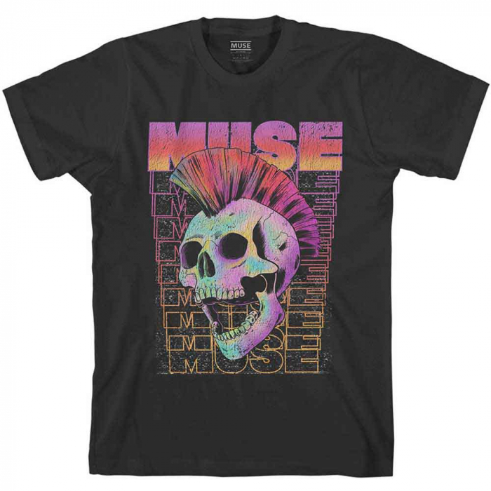 Muse Unisex T-Shirt: Mowhawk Skull [1]