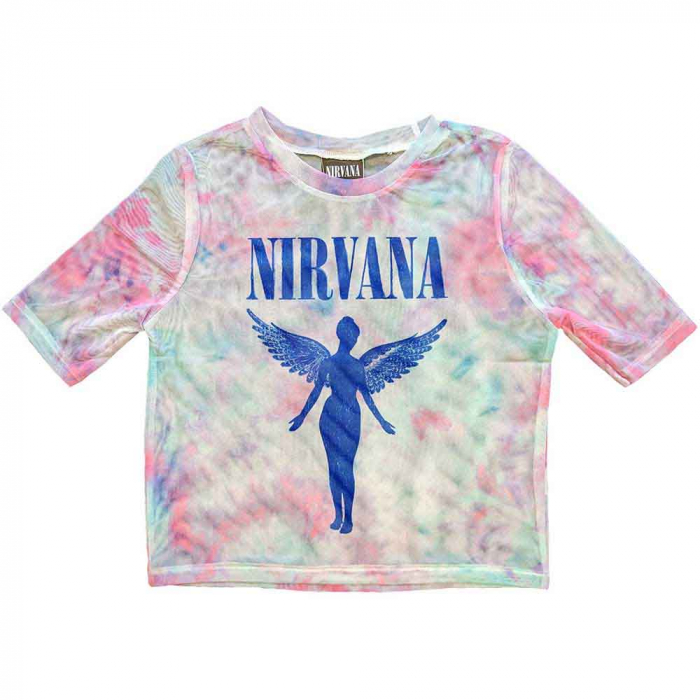 Nirvana Ladies Crop Top: Angelic Blue Mono (Mesh) [1]