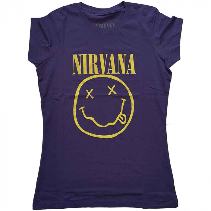 Nirvana Ladies T-Shirt: Yellow Happy Face [1]
