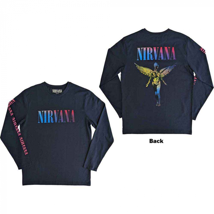Nirvana Unisex Long Sleeve T-Shirt: Angelic Gradient (Back & Sleeve Print) [1]