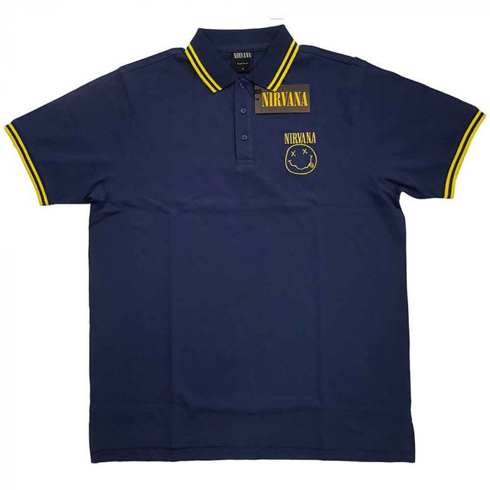 Nirvana Unisex Polo Shirt: Happy Face [1]