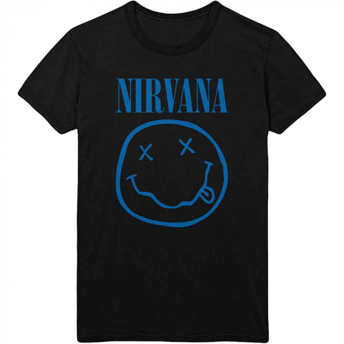 Nirvana Unisex T-Shirt: Blue Happy Face [1]