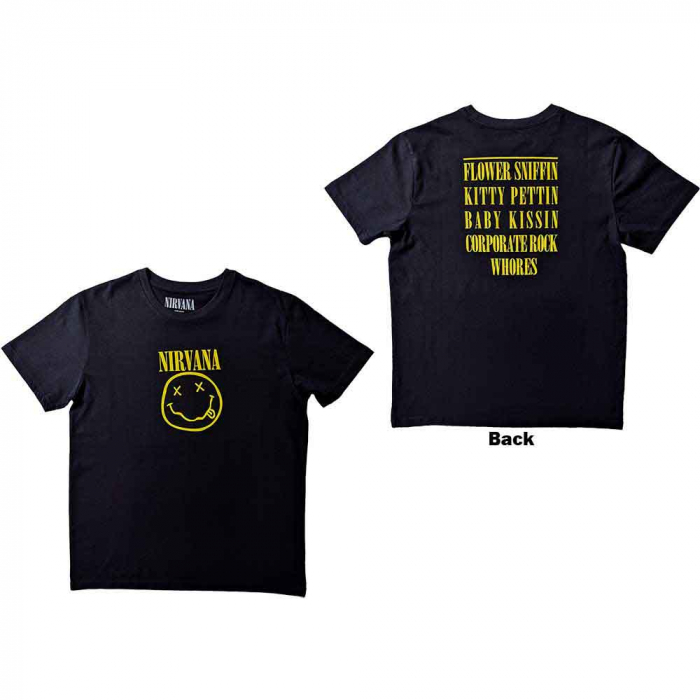 Nirvana Unisex T-Shirt: Flower Sniffin (Back Print) [1]