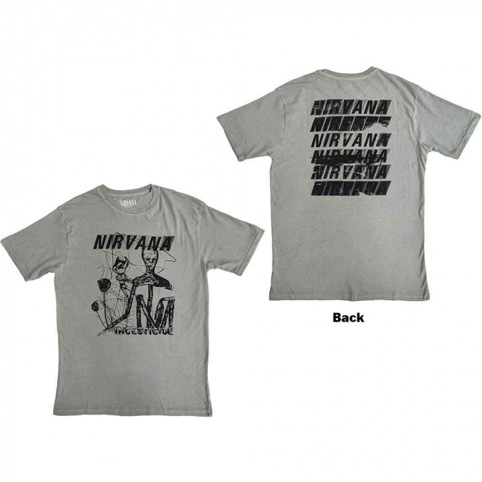 Nirvana Unisex T-Shirt: Incesticide Stacked Logo (Back Print) [1]