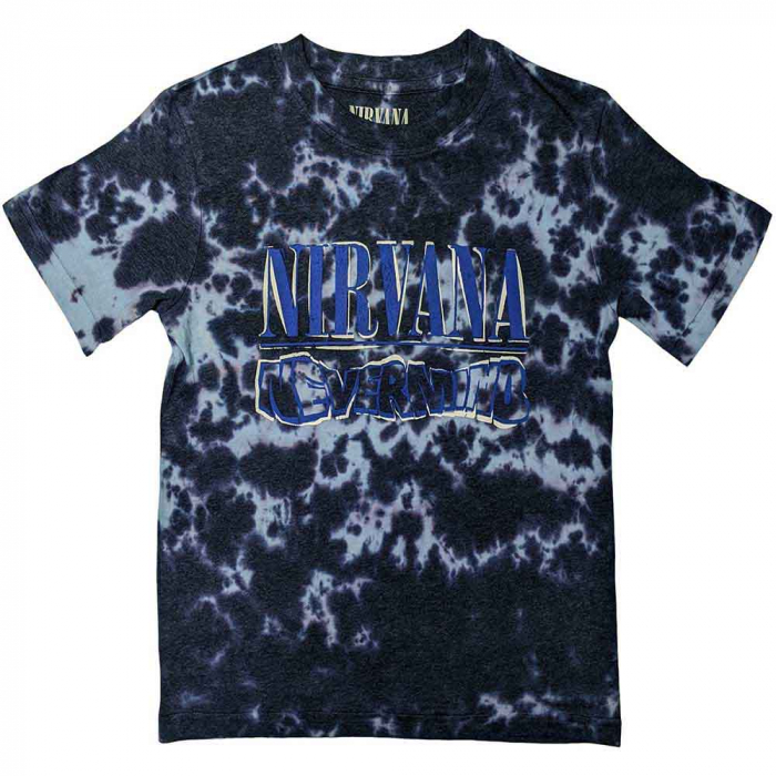 Nirvana Unisex T-Shirt: Nevermind Wavy Logo (Wash Collection) [1]