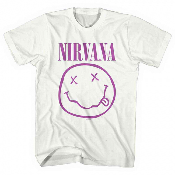 Nirvana Unisex T-Shirt: Purple Happy Face [1]