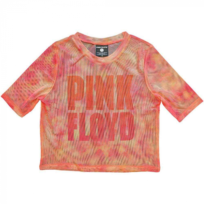 Pink Floyd Ladies Crop Top: Stacked Logo (Mesh) [1]