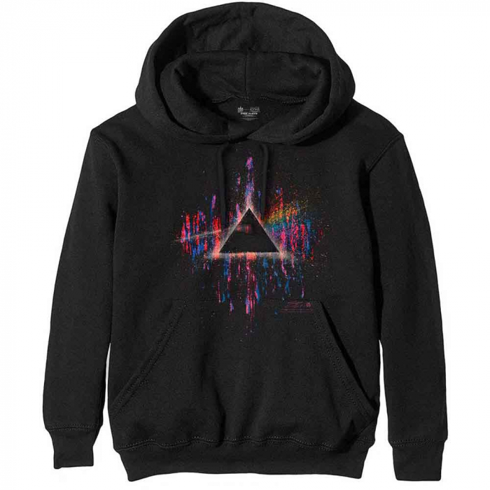 Pink Floyd Unisex Pullover Hoodie: Dark Side of the Moon Pink Splatter [1]