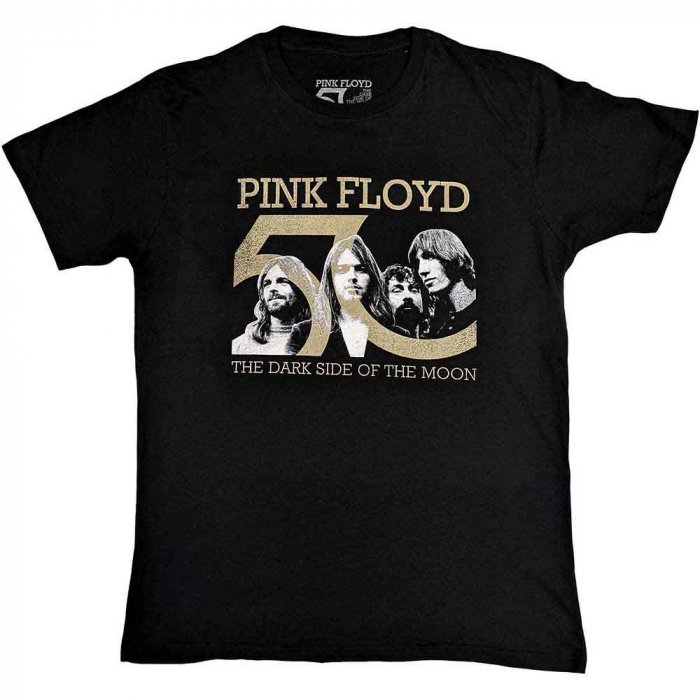Pink Floyd Unisex T-Shirt: Band Photo & 50th Logo [1]