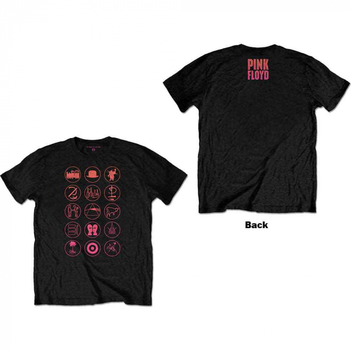 Pink Floyd Unisex T-Shirt: Symbols (Back Print) [1]