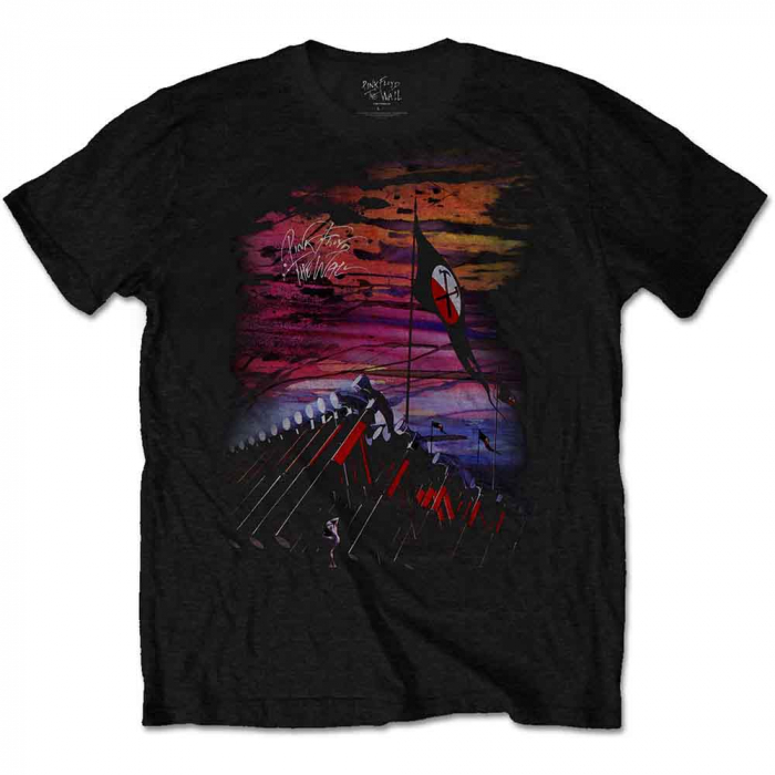 Pink Floyd Unisex T-Shirt: The Wall Flag & Hammers [1]