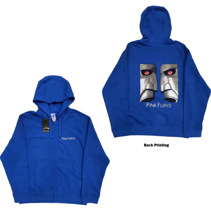 Pink Floyd Unisex Zipped Hoodie: Metal Heads Close Up (Back Print) [1]