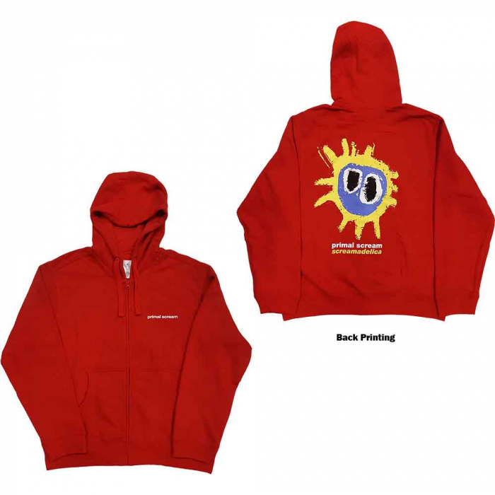 Primal Scream Unisex Zipped Hoodie: Screamadelica (Back Print) [1]
