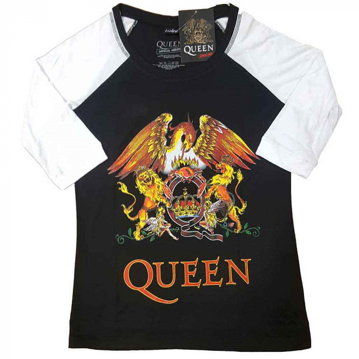 Queen Ladies Raglan T-Shirt: Classic Crest [1]