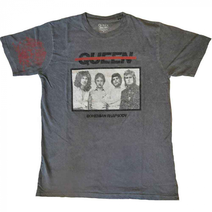 Queen Unisex T-Shirt: Bo Rhap Photo (Wash Collection & Sleeve Print) [1]