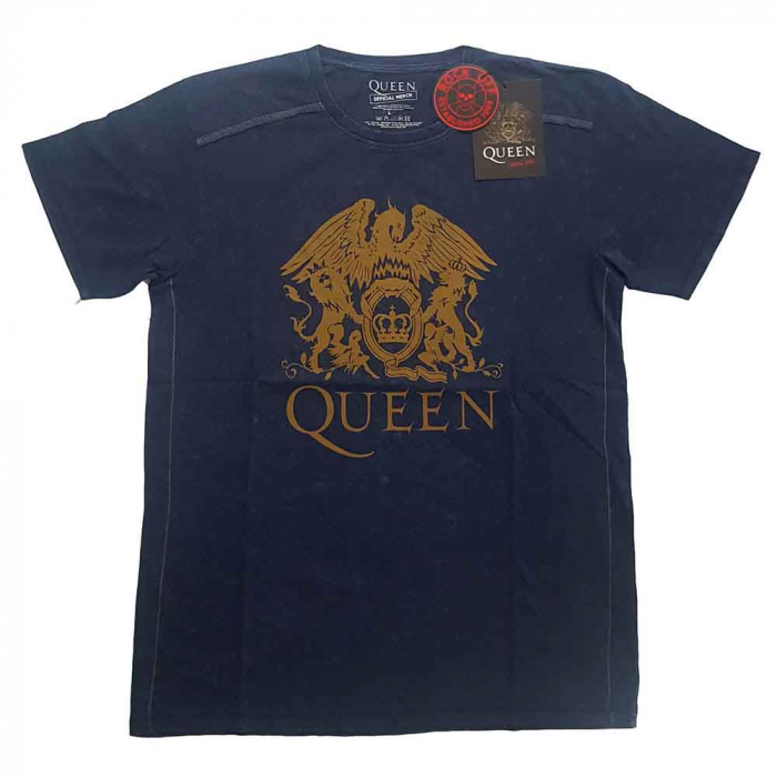 Queen Unisex T-Shirt: Classic Crest (Wash Collection) [1]