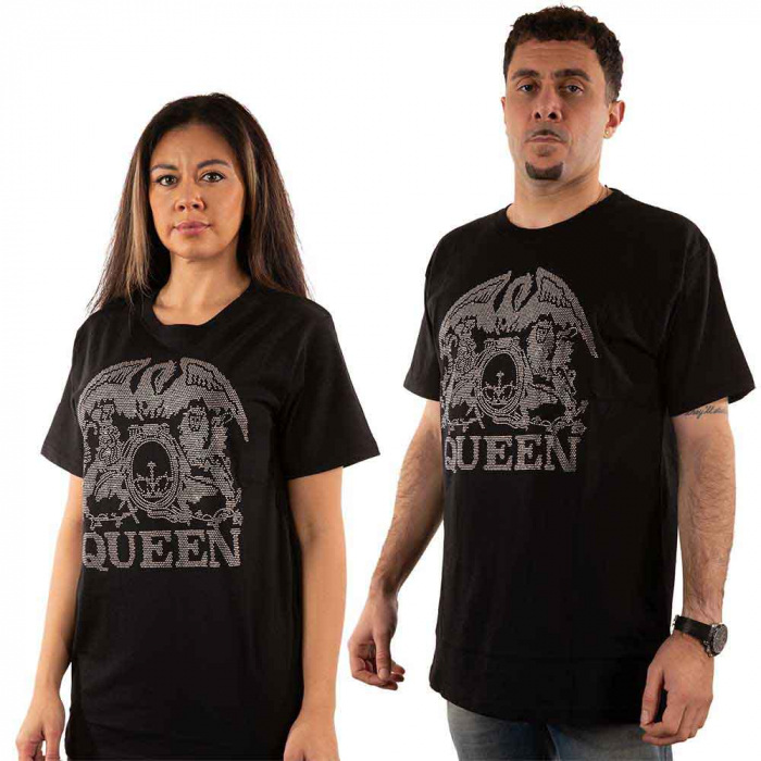 Queen Unisex T-Shirt: Crest (Embellished) [1]