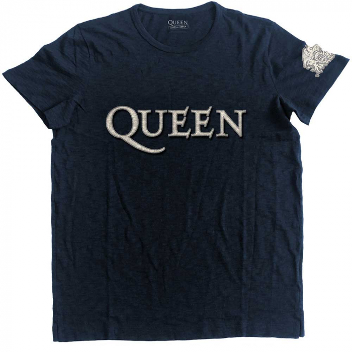 Queen Unisex T-Shirt: Logo & Crest (Applique) [1]