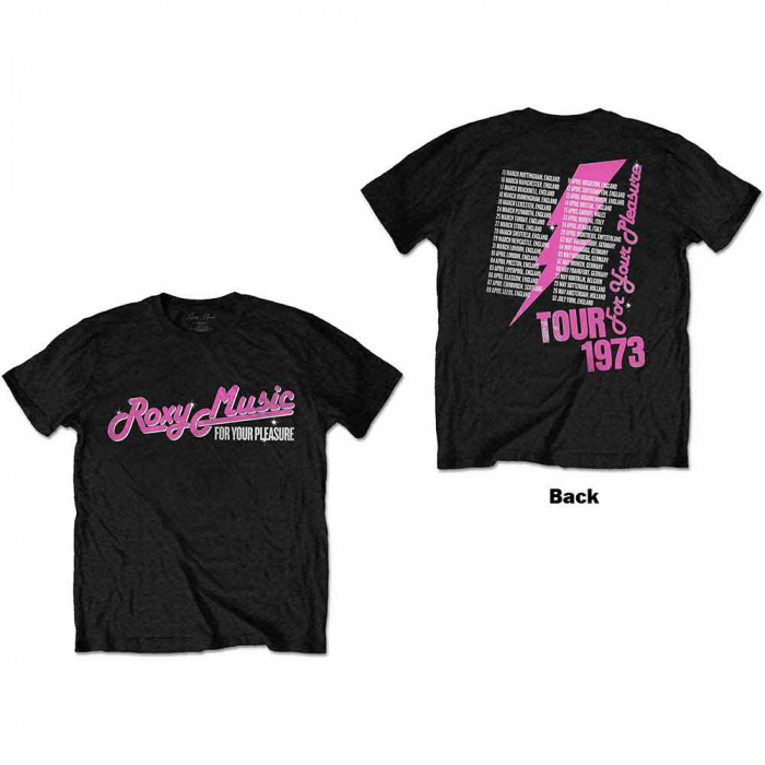 Roxy Music Unisex T-Shirt: For Your Pleasure Tour (Back Print) [1]