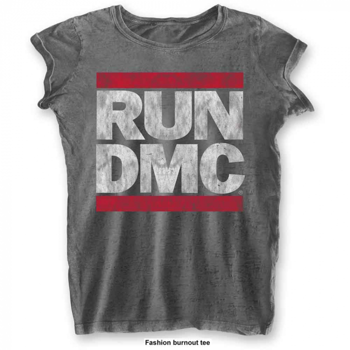 Run DMC Ladies T-Shirt: DMC Logo (Burnout) [1]