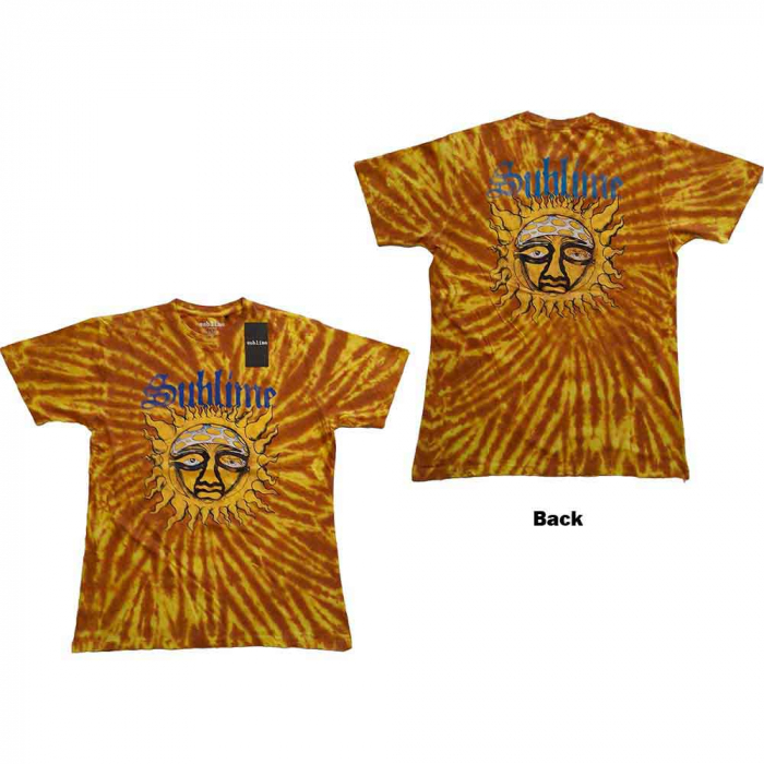 Sublime Unisex T-Shirt: Sun Face (Wash Collection & Back Print) [1]