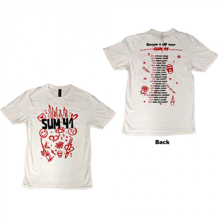 Sum 41 Unisex T-Shirt: Sketches European Tour 2022 (Ex-Tour & Back Print) [1]