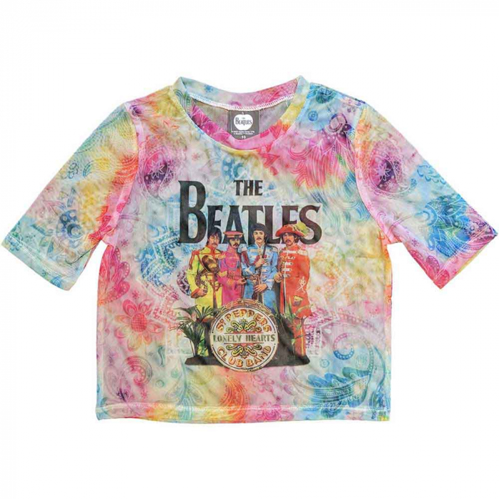 The Beatles Ladies Crop Top: Sgt Pepper (Mesh) [1]