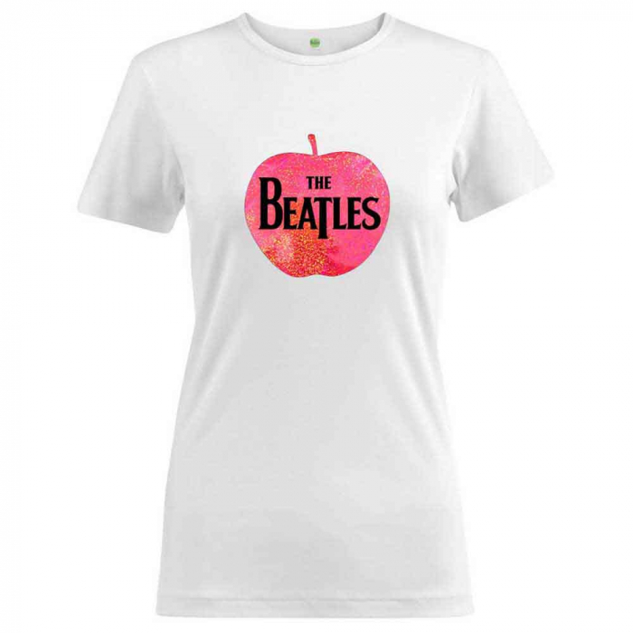 The Beatles Ladies T-Shirt: Apple Pink Sparkle Gel (Embellished) [1]