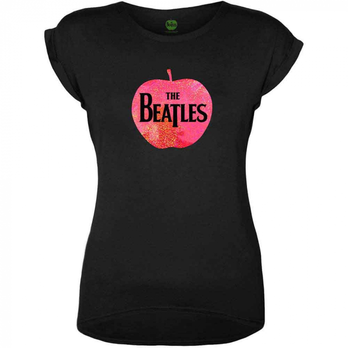 The Beatles Ladies T-Shirt: Apple Pink Sparkle Gel (Embellished) [1]
