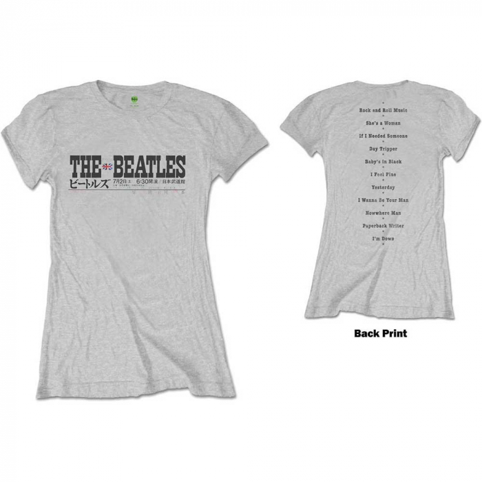 The Beatles Ladies T-Shirt: Budokan Set List (Back Print) [1]