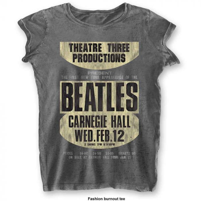The Beatles Ladies T-Shirt: Carnegie Hall Burnout [1]