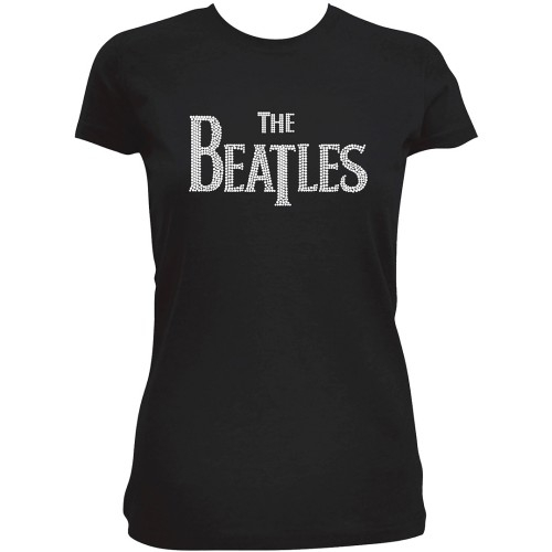 The Beatles Ladies T-Shirt: Drop T Crystals (Embellished) [1]