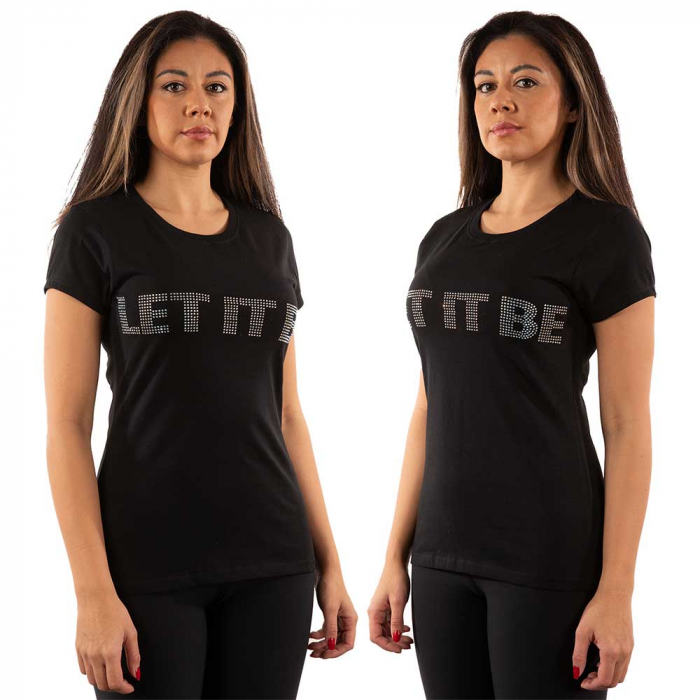 The Beatles Ladies T-Shirt: Let It Be Crystals (Embellished) [1]